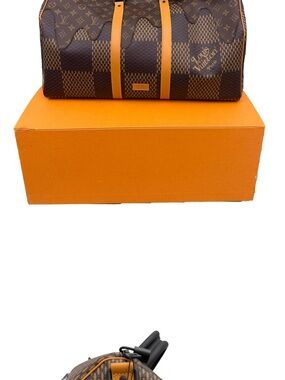 Louis Vuitton Brown Monogram & Damier Travel Holdall with Tan Trim